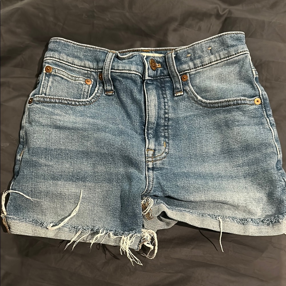Madewell Blue Distressed Jean Shorts Vintage Style
